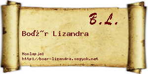 Boér Lizandra névjegykártya